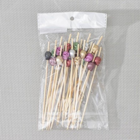 Skewers El Dia de Muertos, 25 pcs, 12 cm, bamboo, color mix-2