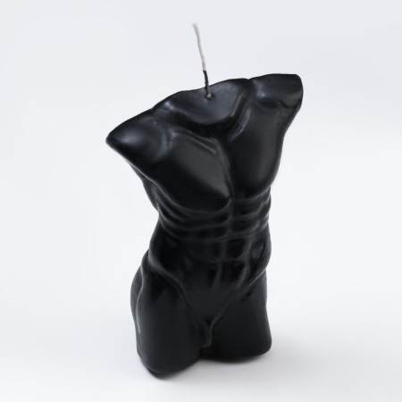 Figure candle "Male torso", 10 cm, black-2
