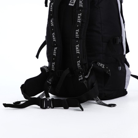 Tourist backpack, TAIF, 65 l, lightning department, 3 outer pockets, black/green/gray color-5