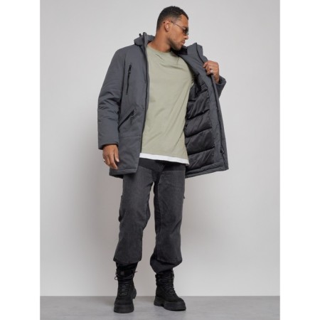 Lenced male winter park, size 58, dark gray color-12