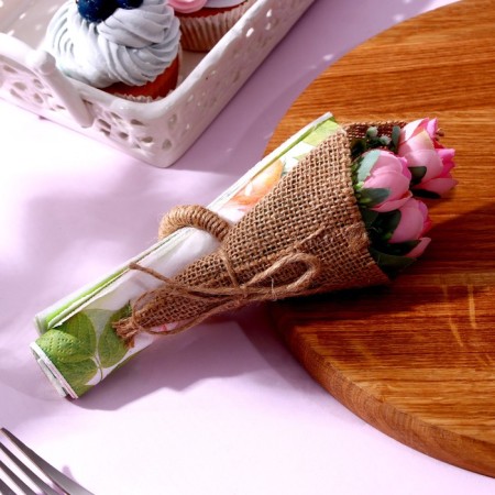 Set for decoration: Topper "Happy Birthday" 1 pc, a ring for napkins 1 pc, mix-10