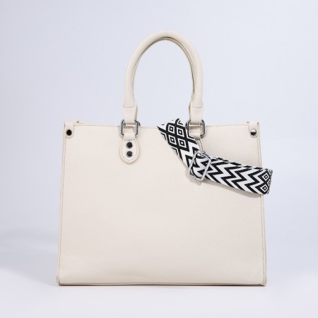 Bag Female Tout with zipper, white color