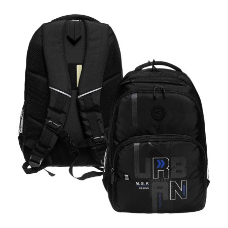 Youth backpack 45 x 32 x 23 cm, Grizzly, ergonomic back, black/blue