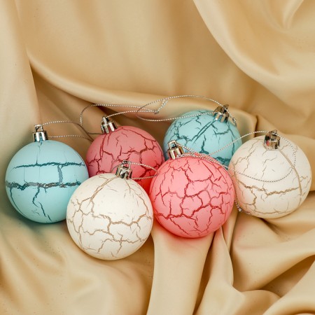Set of balls plastic D-6 cm, 6 pcs "Kracle" mix