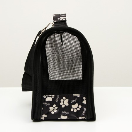 Bag - Carriage for animals "Happy" paws, black, size m, 40 x 21 x 27 cm-5