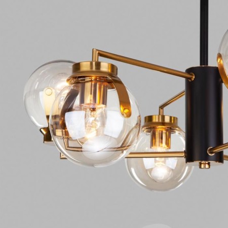 CREEK chandelier, 6x60W E27, black color, bronze-2