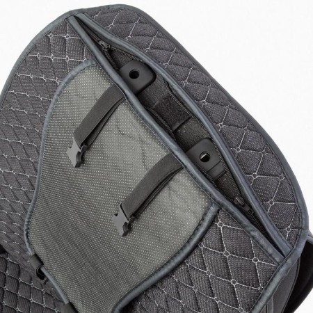 Caps on the front seats Car Performance, 2 pcs, Fiberflax (flax), rhombus, black-7