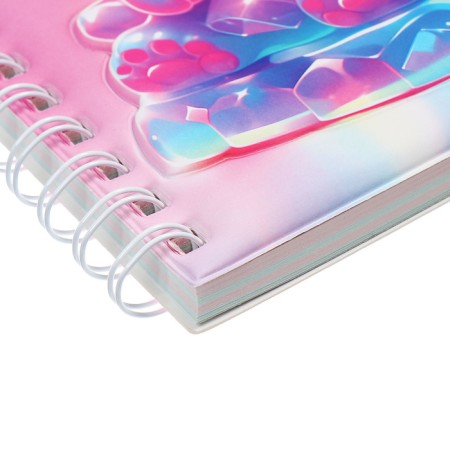Notebook Gift Book on the comb 80l, line, color block, PVC cover 3D Bear (17.6x13.5cm) 105-3
