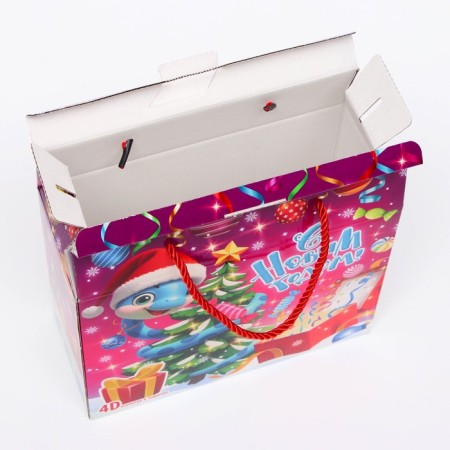Gift box New Year's serpentines 23 x 10 x 22 cm-2