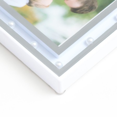 Photo frame glass 10x15 cm "Beige beads in glass" silver 15x17.5 cm-2