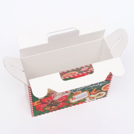 Gift box New Year's emerald vintage 23 x 8.5 x 23 cm-3