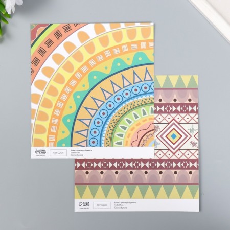 Scrapbooking paper bilateral "ethnic" density 180 g 15.5x17 cm-1