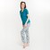 Female set (T -shirt, trousers), turquoise color, size 56