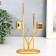 Summary metal on 2 candles "straight lines. Balls" D-2-2.3 cm gold 10x6.5x20.5 cm
