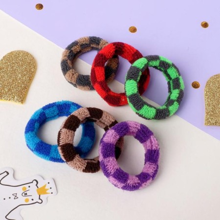 Hair gum "Tender" (set 6 pcs) squares, mix-1