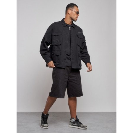 Jeaning jacket men's, size 52, black color-2