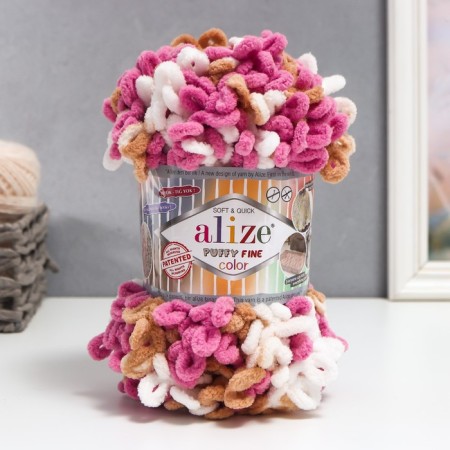Yarn "Puffy fine color" 100% micropoliester 14.5m/100g (6402)