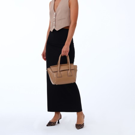 Women's bag with lightning, beige color-7