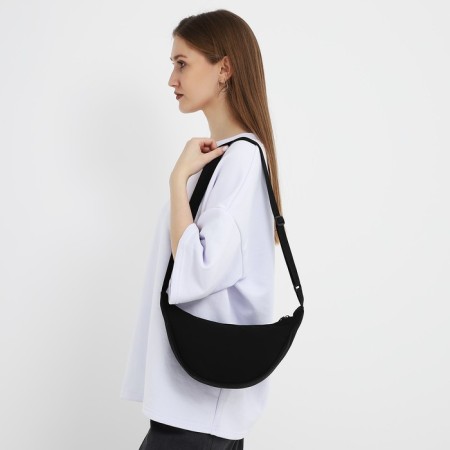 Women's bag from textiles, 30x17x6 cm, black-1