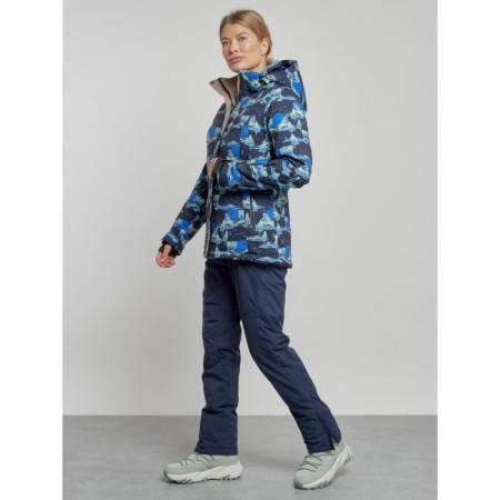 Ski costume female winter, size 50, dark blue color-2
