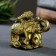Figure "Elephant on Money" aged gold, 10x8.5x6cm