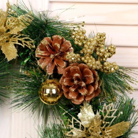 New Year's Wreath D-30 cm "Golden Light"-1