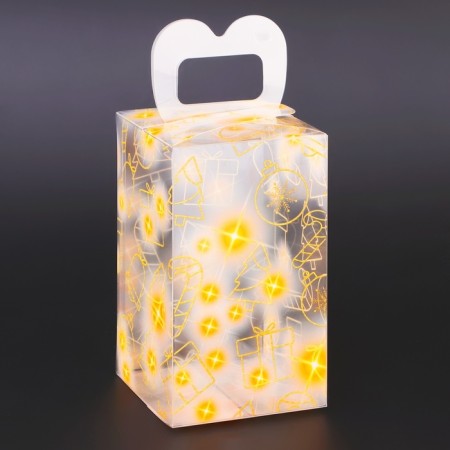 New Year. Box a gift New Year's folding PVC "Make a desire" 12 x 7 x 7 cm.