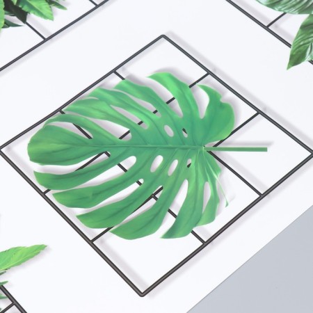 Stick plastic interior color "Palm leaves on the grid" 60x90 cm-1
