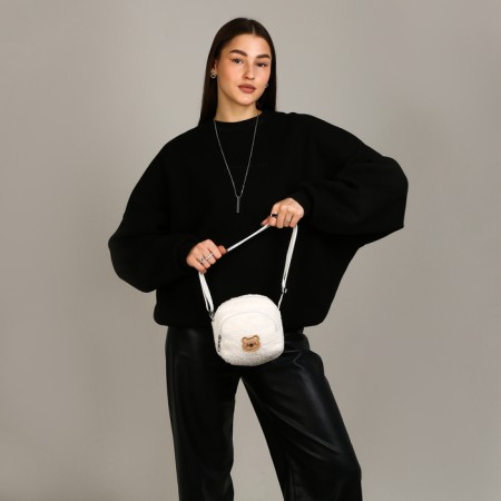 Plush "Bear" bag, white color-1