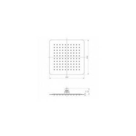 Shower watering can Lemark LM9487S, upper, square, 250 x 250 mm, 1 function, chrome-1