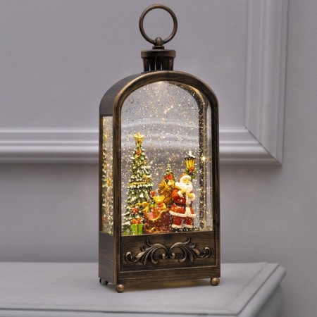 LED figure "Lantern with Santa Claus" 13 × 25.5 × 8 cm, plastic, AAX3 batteries (not in the kit), USB, glow warm white
