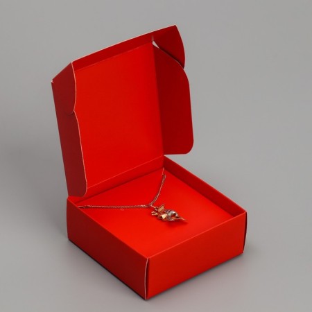 Gift box for jewelry double -sided, packaging, “red”, 7.5 x 7.5 x 3 cm-4