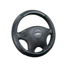 Carfashion romb steering wheel, size m, black/black/black