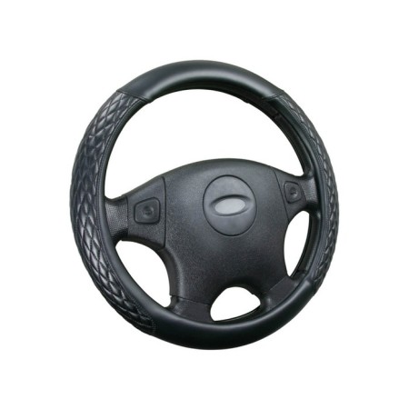 Carfashion romb steering wheel, size m, black/black/black