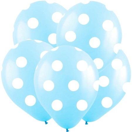 Latex ball 12 “Blue peas, pastel, 5 tbsp., Set of 5 pcs.