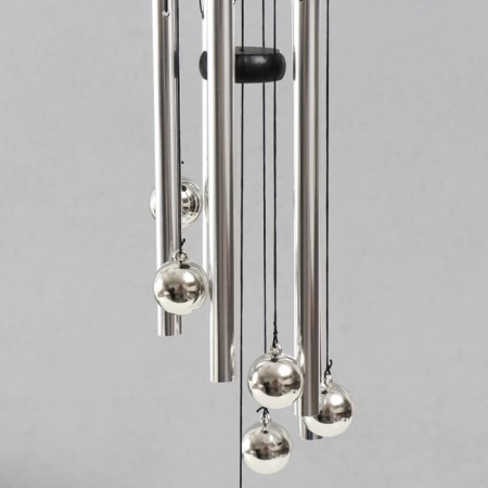 Wind music metal, tree "Balls" 5 tubes 55x9x9 cm-2