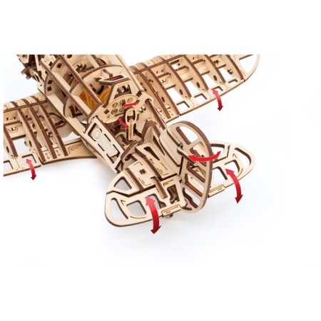 Wooden Model 3D, Ewa, Airplane with a motor-9