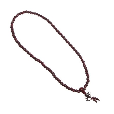 Decoration in the car interior, "node of happiness", 108 beads, wood, dark cherry-1