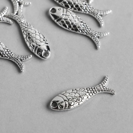 Decor Metal for creativity "Fish" silver 7815 2.4x0.6 cm-1