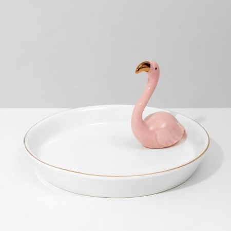 Starrier Universal Ceramics "Flamingo" 14 × 11.5, white-pink color-2