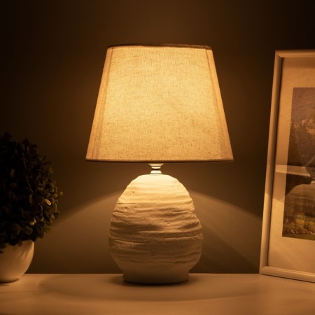 Hand lamp with lampshade Risalux "Arizona", 1 × 40 W, E27, White, 20 × 20 × 32 cm-3