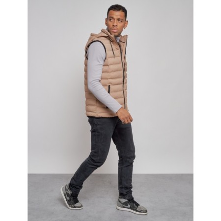 Warmed male vest, size 48, color light brown-8