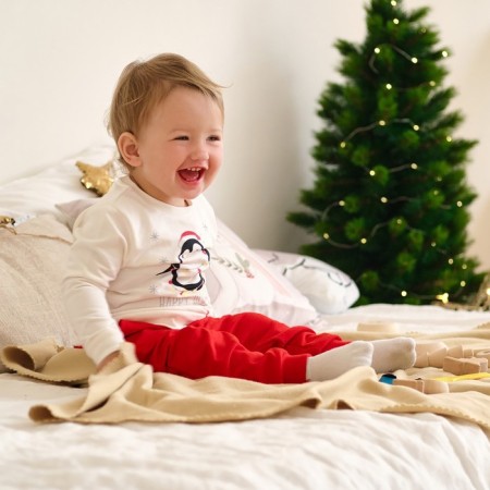 Set: jumper and pants crumb I am "New Year's animals", height 80-86 cm, red/white color-1