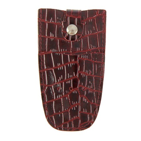 Key on the button, ring, burgundy color