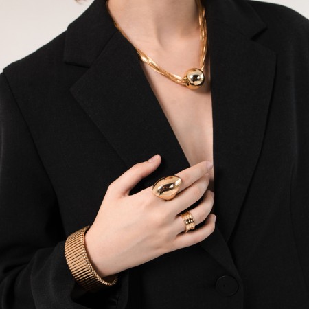 Ring Metal "Trend" Coil, Color gold, size 18-5