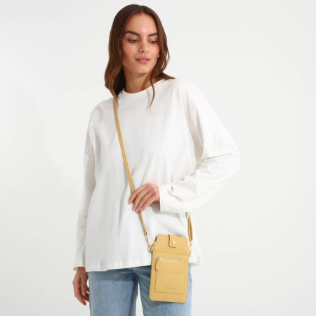 Female bag, cross-bodi, on the magnet, the color is yellow-1