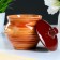 Ceramic pot for baking No. 5 with handles, 0.5l / 10x10.5cm, orange strip