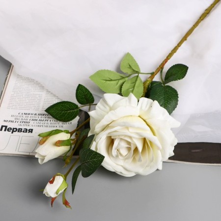 Artificial flowers "rose decay" 66 cm, white
