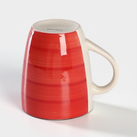 Mug ceramic shares "Sea World", 360 ml, red color-2
