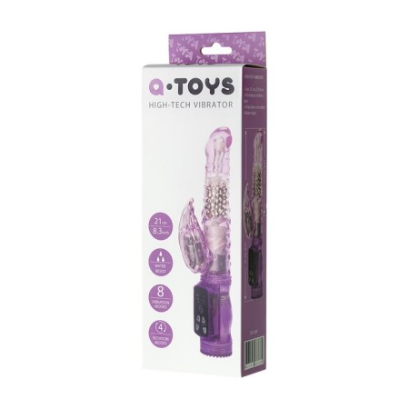 Vibrator with Cliter-Toyfa A-Toys High-Tech Fantasy, TPE, Violet color, 22 cm-13